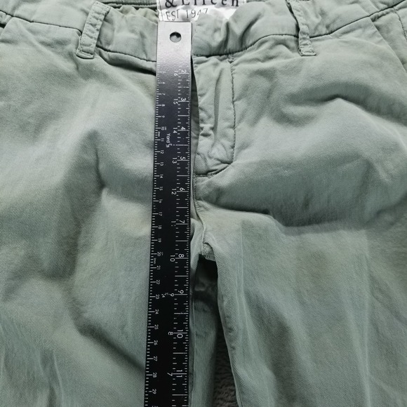 Frank & Eileen Pants Womens‎ 6 Green Wicklow Italian Chino Raw Hem Luxury - Picture 8 of 9